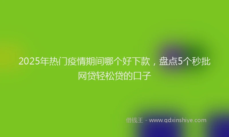 2025年热门疫情期间哪个好下款，盘点5个秒批网贷轻松贷的口子
