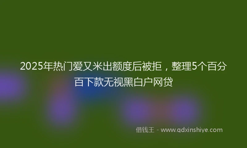 2025年热门爱又米出额度后被拒，整理5个百分百下款无视黑白户网贷