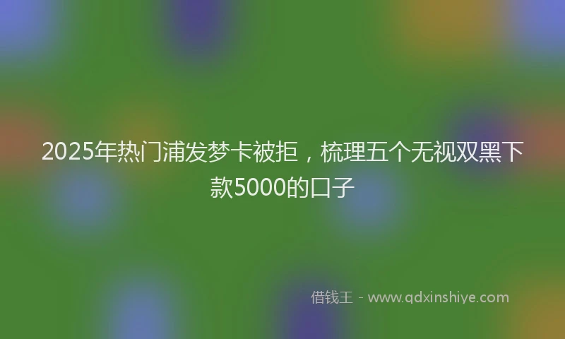 2025年热门浦发梦卡被拒，梳理五个无视双黑下款5000的口子