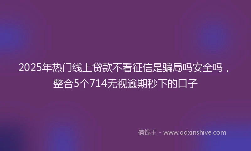 2025年热门线上贷款不看征信是骗局吗安全吗，整合5个714无视逾期秒下的口子