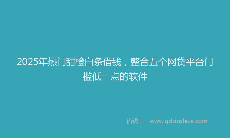 2025年热门甜橙白条借钱，整合五个网贷平台门槛低一点的软件