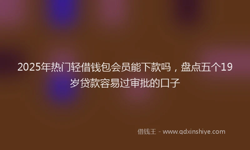 2025年热门轻借钱包会员能下款吗，盘点五个19岁贷款容易过审批的口子