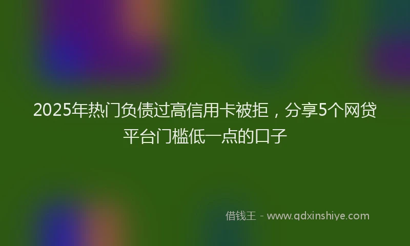 2025年热门负债过高信用卡被拒，分享5个网贷平台门槛低一点的口子