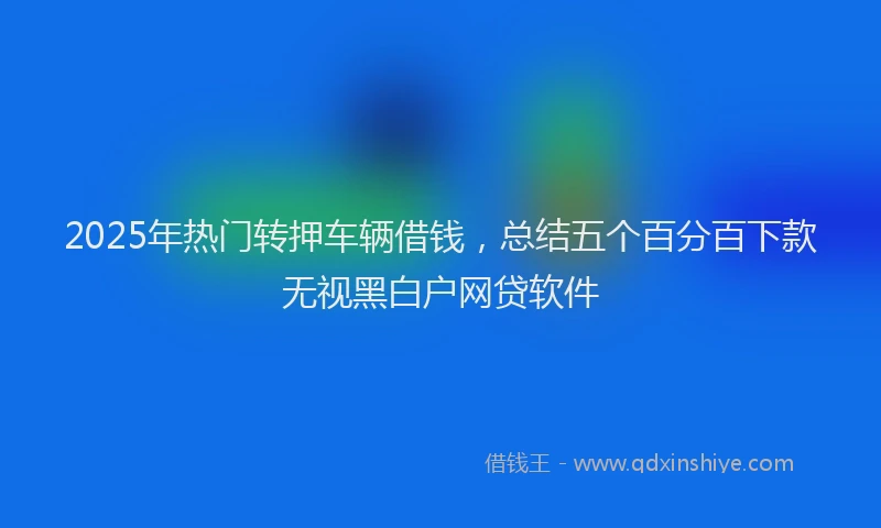 2025年热门转押车辆借钱，总结五个百分百下款无视黑白户网贷软件
