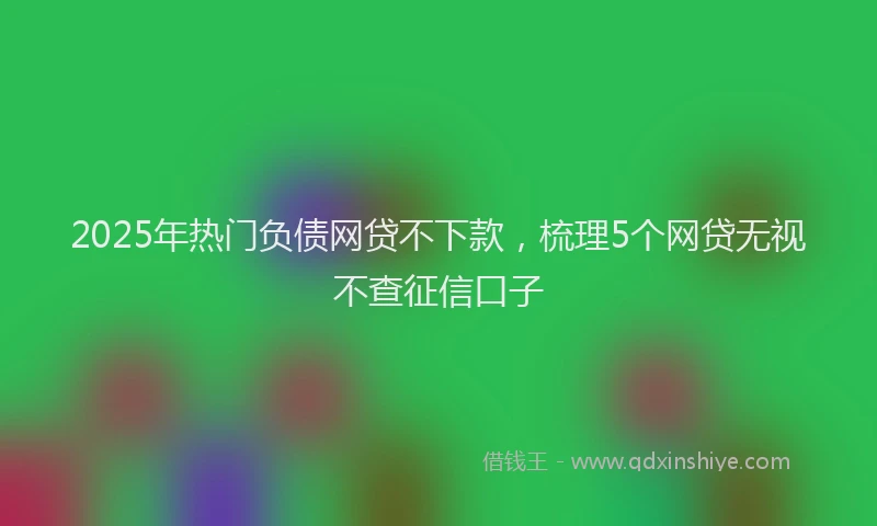 2025年热门负债网贷不下款，梳理5个网贷无视不查征信口子