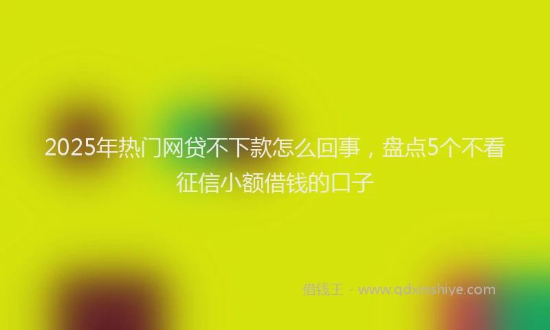 2025年热门网贷不下款怎么回事，盘点5个不看征信小额借钱的口子