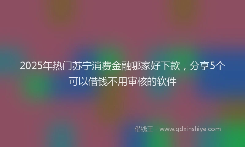 2025年热门苏宁消费金融哪家好下款，分享5个可以借钱不用审核的软件