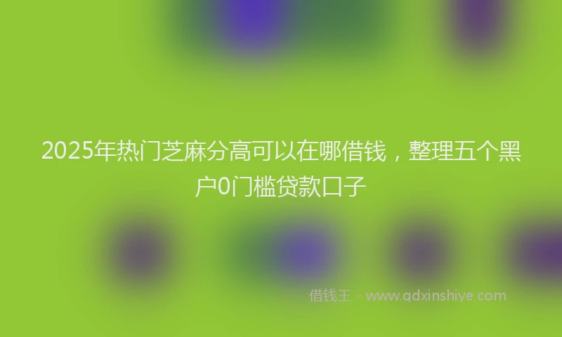 2025年热门芝麻分高可以在哪借钱，整理五个黑户0门槛贷款口子