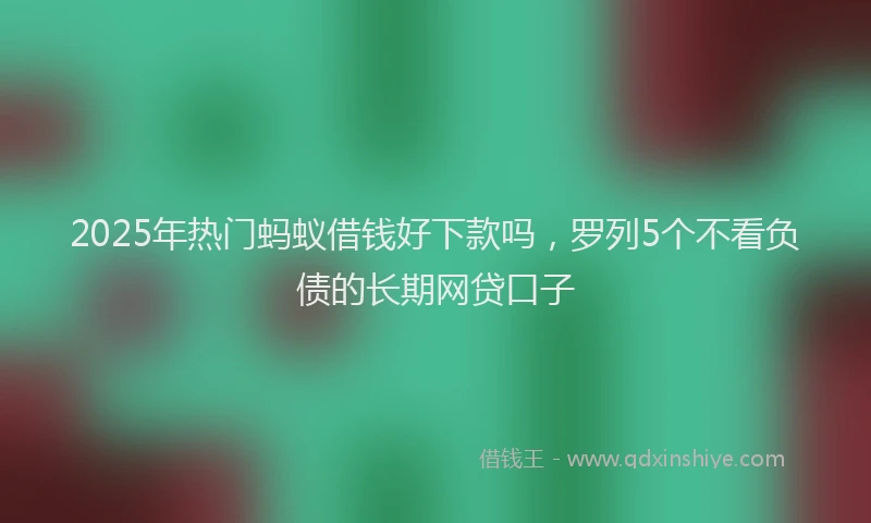 2025年热门蚂蚁借钱好下款吗，罗列5个不看负债的长期网贷口子