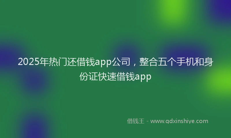 2025年热门还借钱app公司，整合五个手机和身份证快速借钱app
