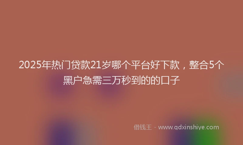2025年热门贷款21岁哪个平台好下款，整合5个黑户急需三万秒到的的口子