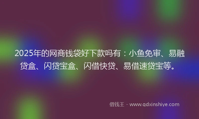 2025年的网商钱袋好下款吗有：小鱼免审、易融贷盒、闪贷宝盒、闪借快贷、易借速贷宝等。