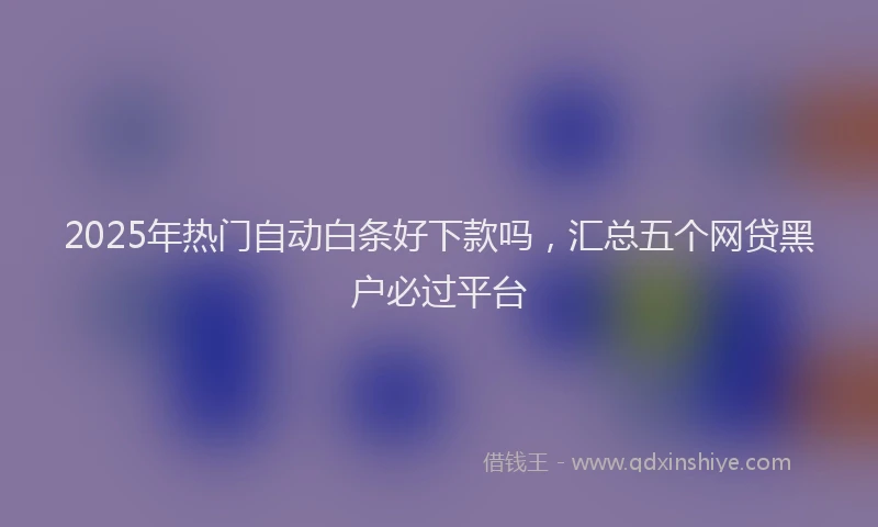 2025年热门自动白条好下款吗，汇总五个网贷黑户必过平台
