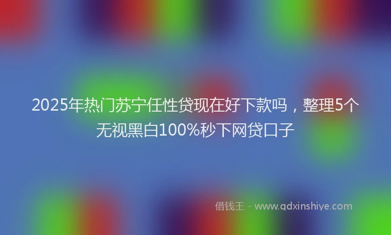 2025年热门苏宁任性贷现在好下款吗，整理5个无视黑白100%秒下网贷口子