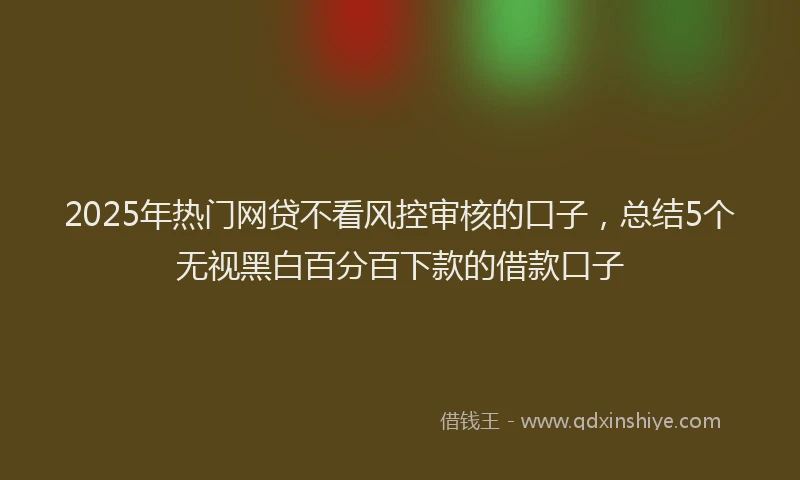 2025年热门网贷不看风控审核的口子，总结5个无视黑白百分百下款的借款口子