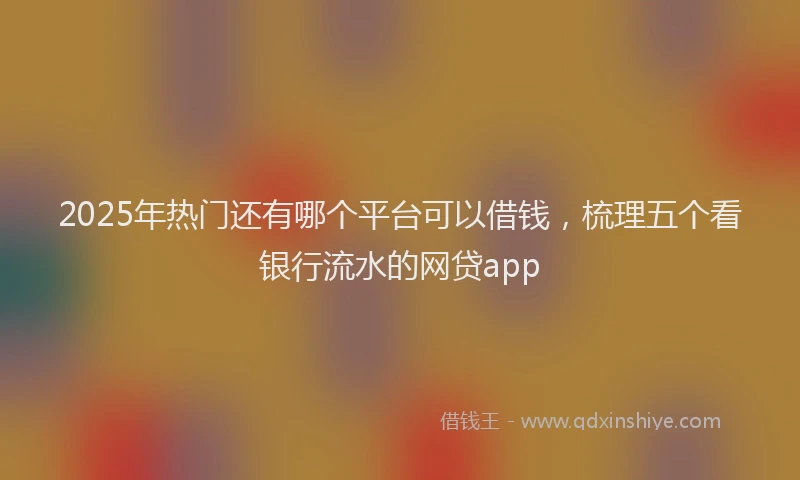 2025年热门还有哪个平台可以借钱，梳理五个看银行流水的网贷app