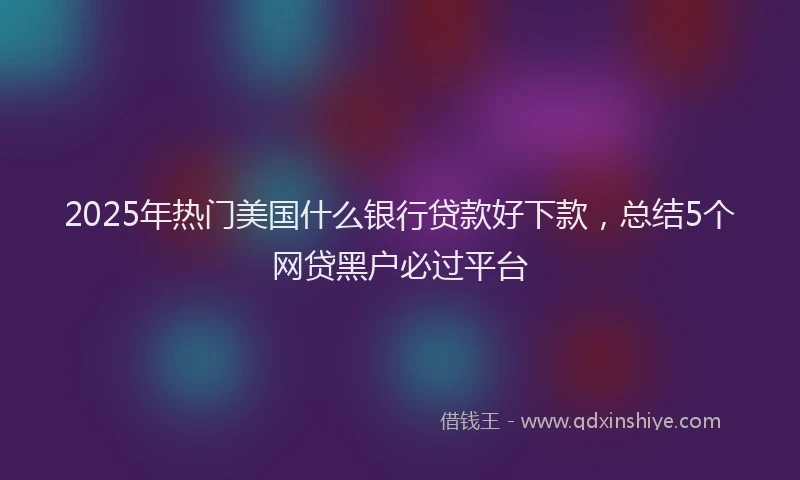 2025年热门美国什么银行贷款好下款，总结5个网贷黑户必过平台