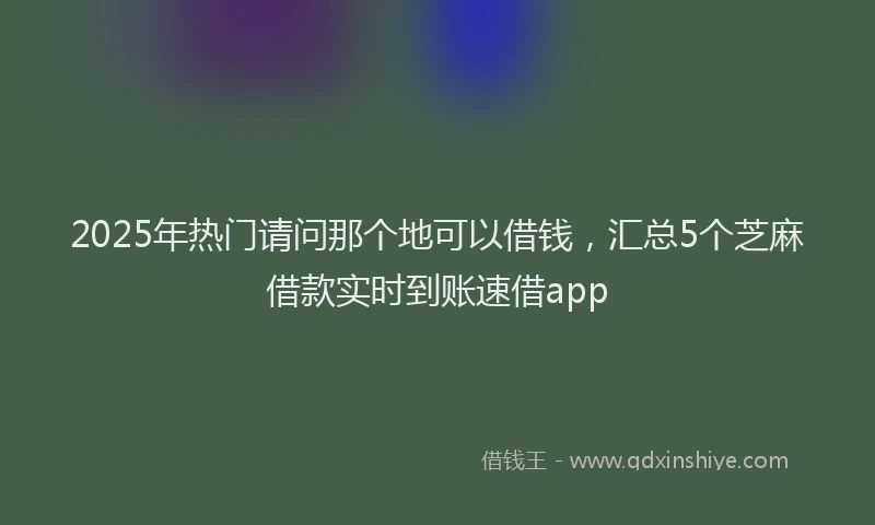 2025年热门请问那个地可以借钱，汇总5个芝麻借款实时到账速借app