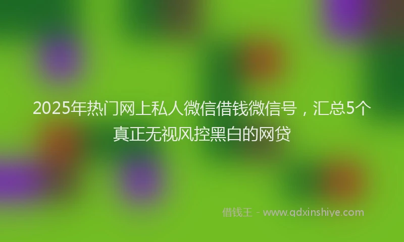 2025年热门网上私人微信借钱微信号，汇总5个真正无视风控黑白的网贷