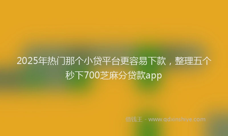 2025年热门那个小贷平台更容易下款，整理五个秒下700芝麻分贷款app