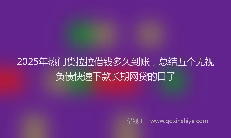 2025年热门货拉拉借钱多久到账，总结五个无视负债快速下款长期网贷的口子