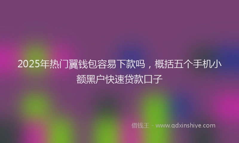 2025年热门翼钱包容易下款吗，概括五个手机小额黑户快速贷款口子