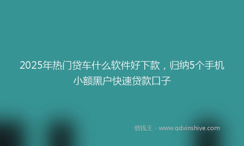 2025年热门贷车什么软件好下款，归纳5个手机小额黑户快速贷款口子
