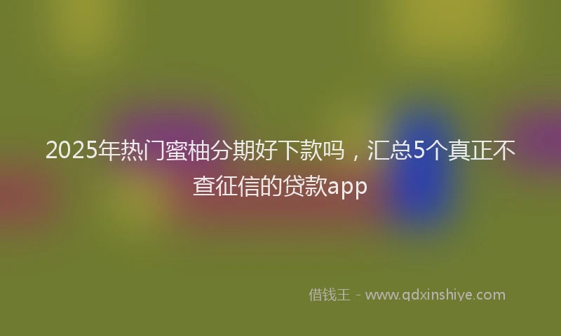 2025年热门蜜柚分期好下款吗，汇总5个真正不查征信的贷款app