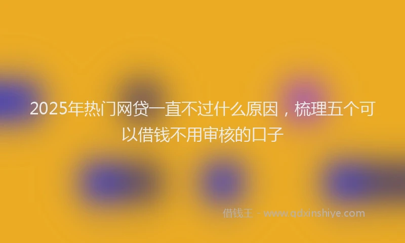 2025年热门网贷一直不过什么原因，梳理五个可以借钱不用审核的口子