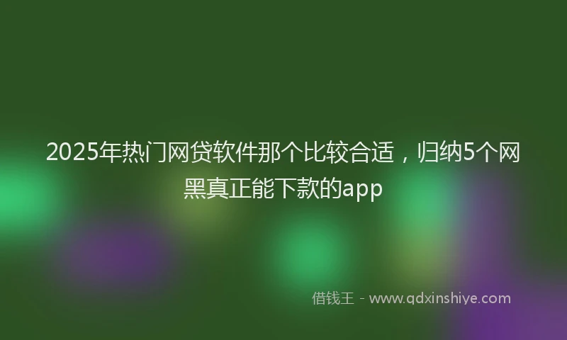 2025年热门网贷软件那个比较合适，归纳5个网黑真正能下款的app