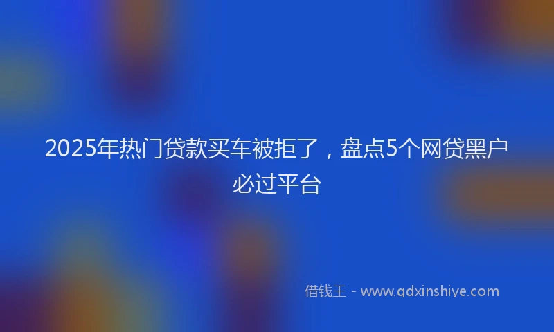2025年热门贷款买车被拒了，盘点5个网贷黑户必过平台