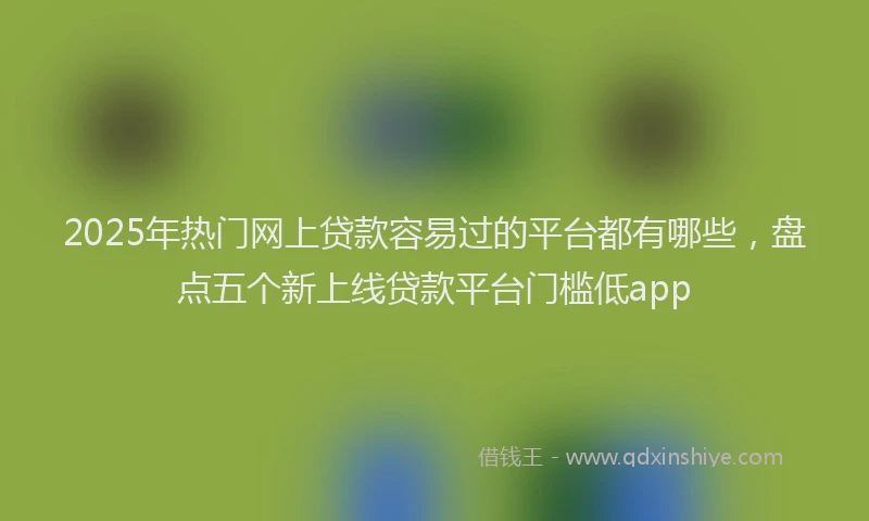 2025年热门网上贷款容易过的平台都有哪些，盘点五个新上线贷款平台门槛低app
