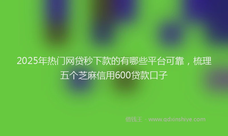 2025年热门网贷秒下款的有哪些平台可靠，梳理五个芝麻信用600贷款口子