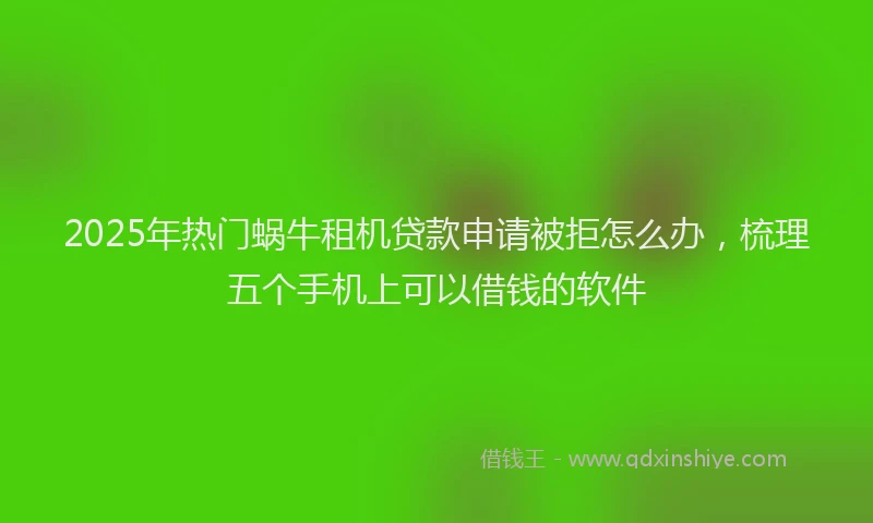 2025年热门蜗牛租机贷款申请被拒怎么办，梳理五个手机上可以借钱的软件