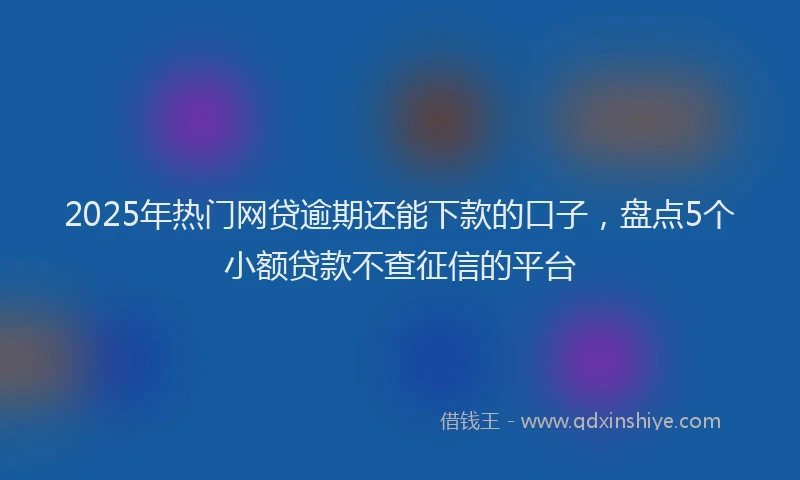 2025年热门网贷逾期还能下款的口子，盘点5个小额贷款不查征信的平台