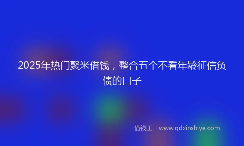 2025年热门聚米借钱，整合五个不看年龄征信负债的口子