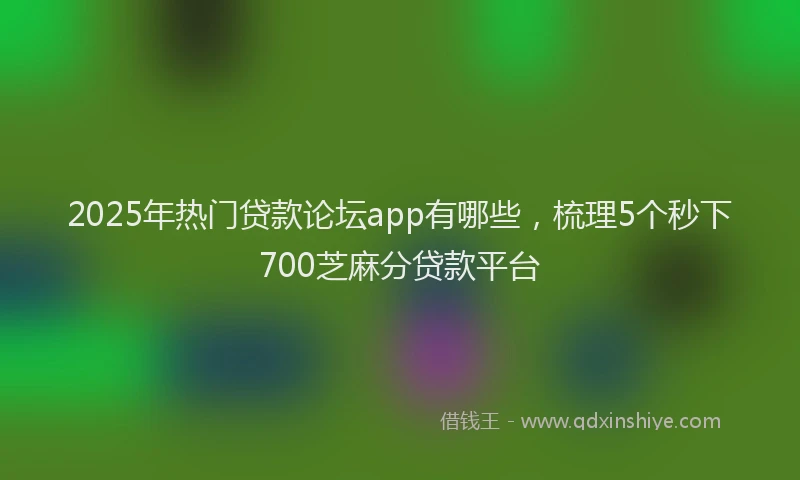 2025年热门贷款论坛app有哪些，梳理5个秒下700芝麻分贷款平台