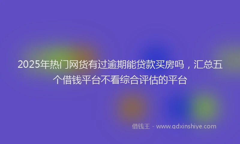 2025年热门网货有过逾期能贷款买房吗，汇总五个借钱平台不看综合评估的平台