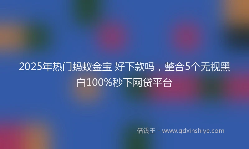 2025年热门蚂蚁金宝 好下款吗，整合5个无视黑白100%秒下网贷平台