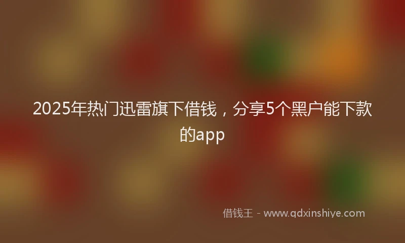 2025年热门迅雷旗下借钱，分享5个黑户能下款的app