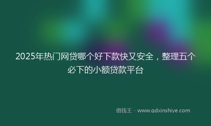 2025年热门网贷哪个好下款快又安全，整理五个必下的小额贷款平台