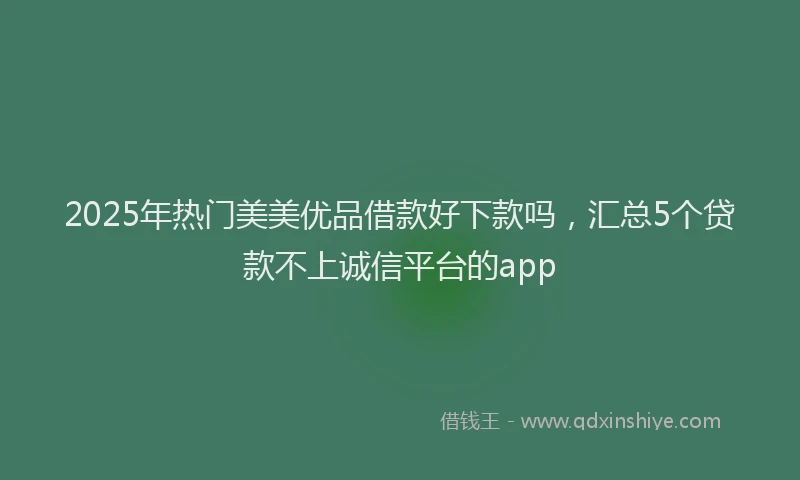 2025年热门美美优品借款好下款吗，汇总5个贷款不上诚信平台的app