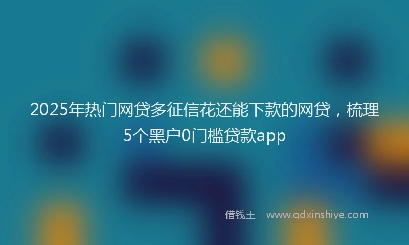 2025年热门网贷多征信花还能下款的网贷，梳理5个黑户0门槛贷款app