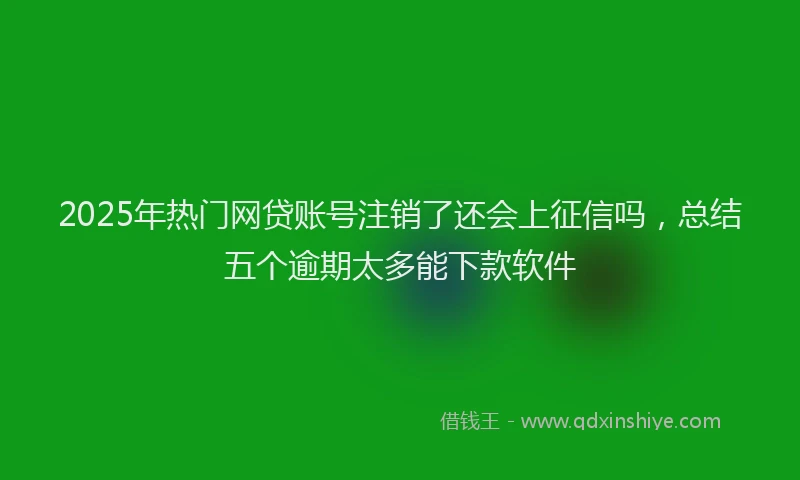 2025年热门网贷账号注销了还会上征信吗，总结五个逾期太多能下款软件