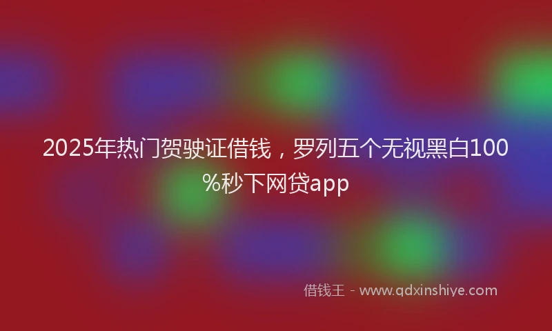2025年热门贺驶证借钱，罗列五个无视黑白100%秒下网贷app