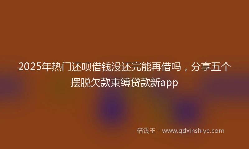 2025年热门还呗借钱没还完能再借吗，分享五个摆脱欠款束缚贷款新app