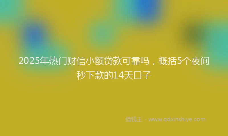 2025年热门财信小额贷款可靠吗，概括5个夜间秒下款的14天口子