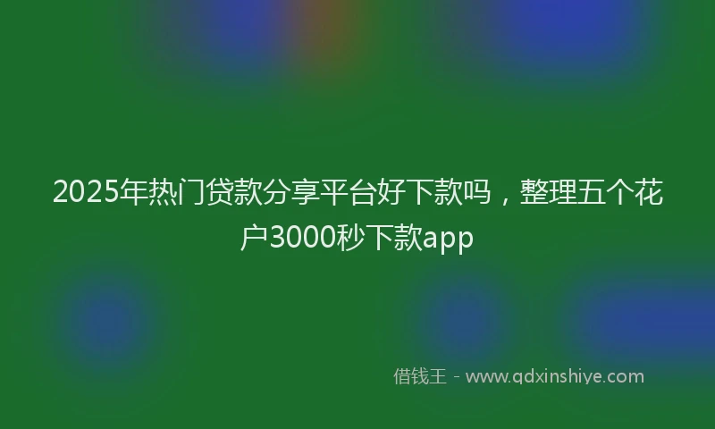 2025年热门贷款分享平台好下款吗，整理五个花户3000秒下款app