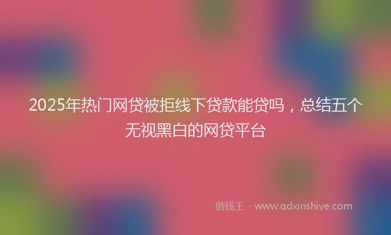 2025年热门网贷被拒线下贷款能贷吗，总结五个无视黑白的网贷平台