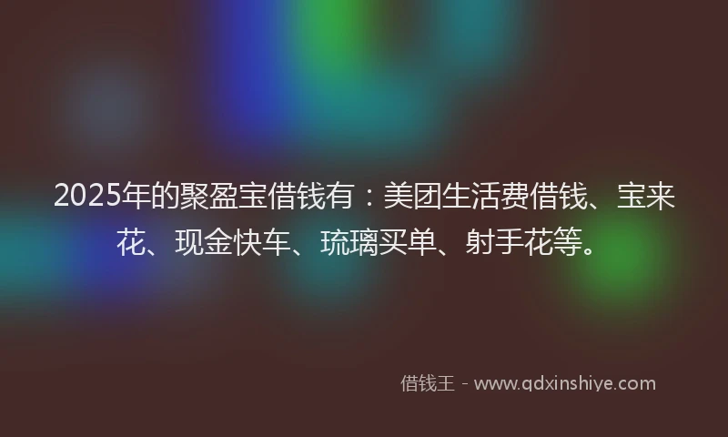 2025年的聚盈宝借钱有：美团生活费借钱、宝来花、现金快车、琉璃买单、射手花等。